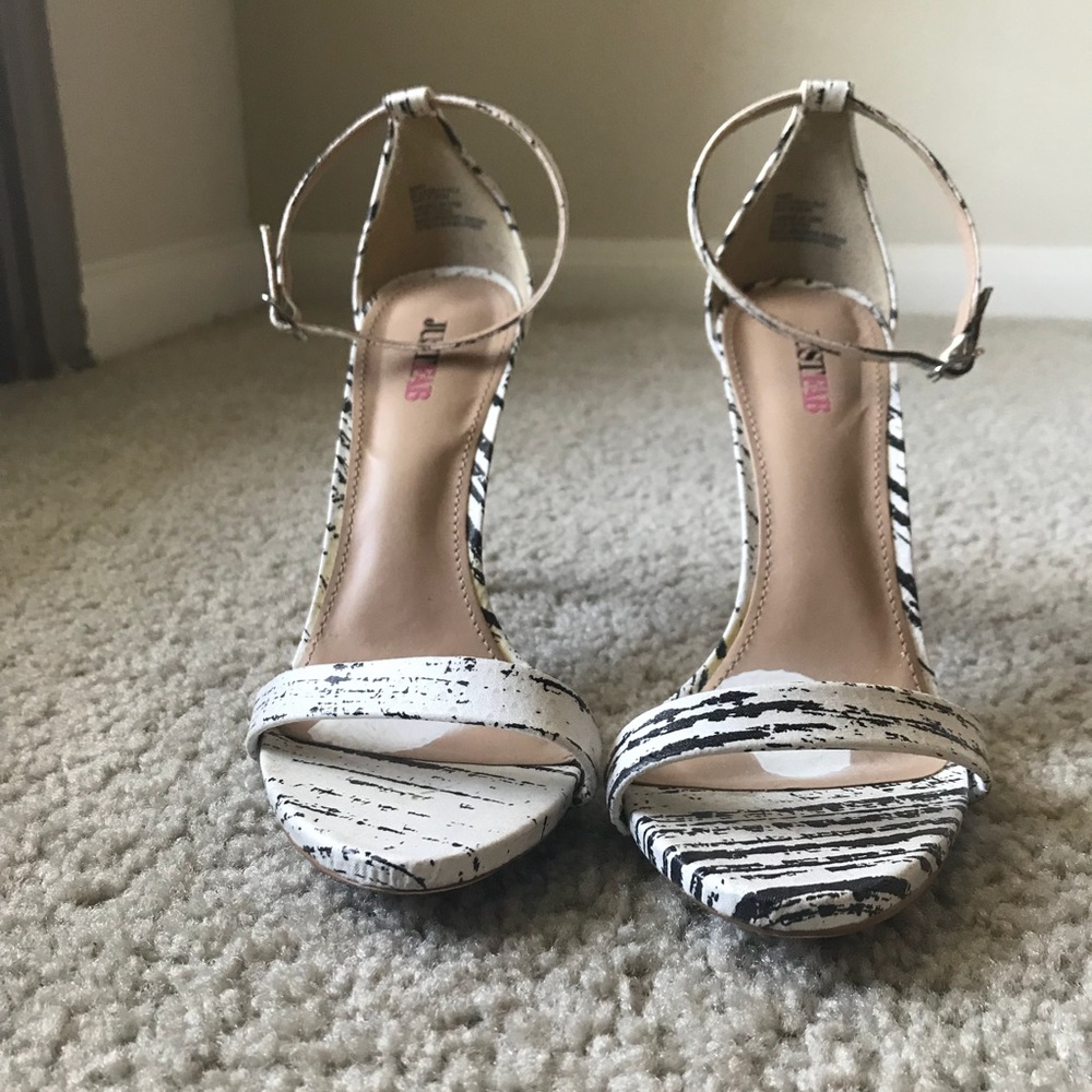 Black & white heels